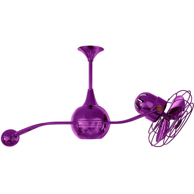 Matthews Fans Brisa 2000 39in 3-Blade Ceiling Fan | Contemporary Ametista and Metal Blade | Covered Patio & Sunroom | Model B2K-LTPURPLE-MTL