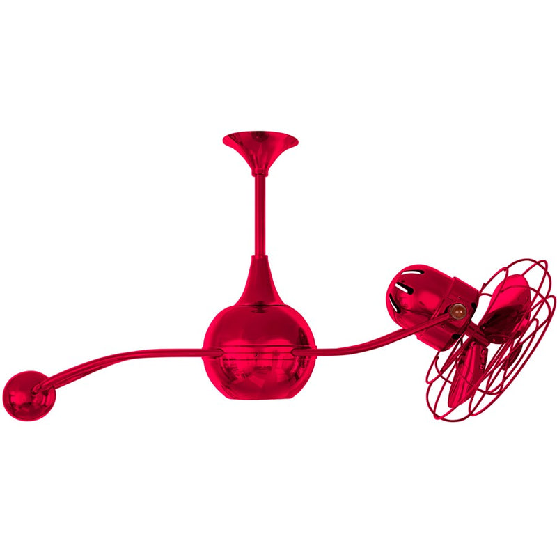 Matthews Fans Brisa 2000 13in 3-Blade Rotational Ceiling Fan | Contemporary Rubi and Metal Blade | Covered Patio & Sunroom | Model B2K-RED-MTL
