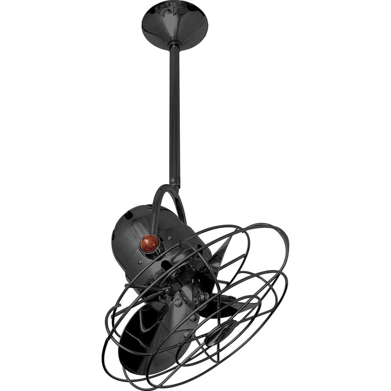 Matthews Fans Bianca Directional 13in 3-Blade Ceiling Fan | Contemporary Black Nickel and Metal Blades | Covered Patio & Bathroom | Model BD-BKN-MTL