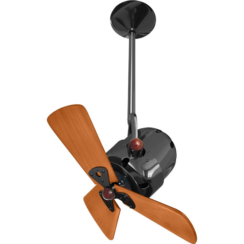 Matthews Fans Bianca Directional 16in 3-Blade Ceiling Fan | Contemporary Black Nickel and Mahogany Wood Blades | Covered Patio | Model BD-BKN-WD