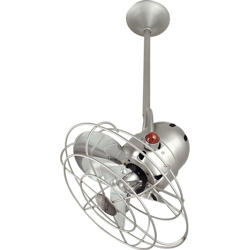 Matthews Fan Company Bianca Directional 13in Ceiling Fan | Brushed Nickel Steel and Metal Blades | Indoor Rooms | 13 x 13 x 13 in | Model BD-BN-MTL
