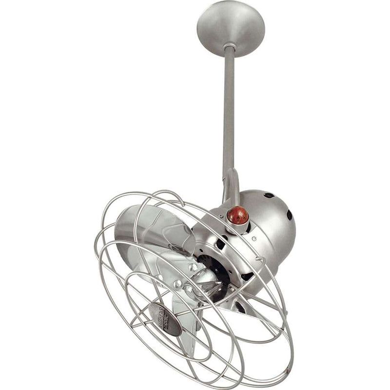 Matthews Fan Company Bianca Directional 13in Ceiling Fan | Brushed Brass and Metal | Covered Patio & Veranda | 13 x 13 x 13 in | Model BD-BRBR-MTL