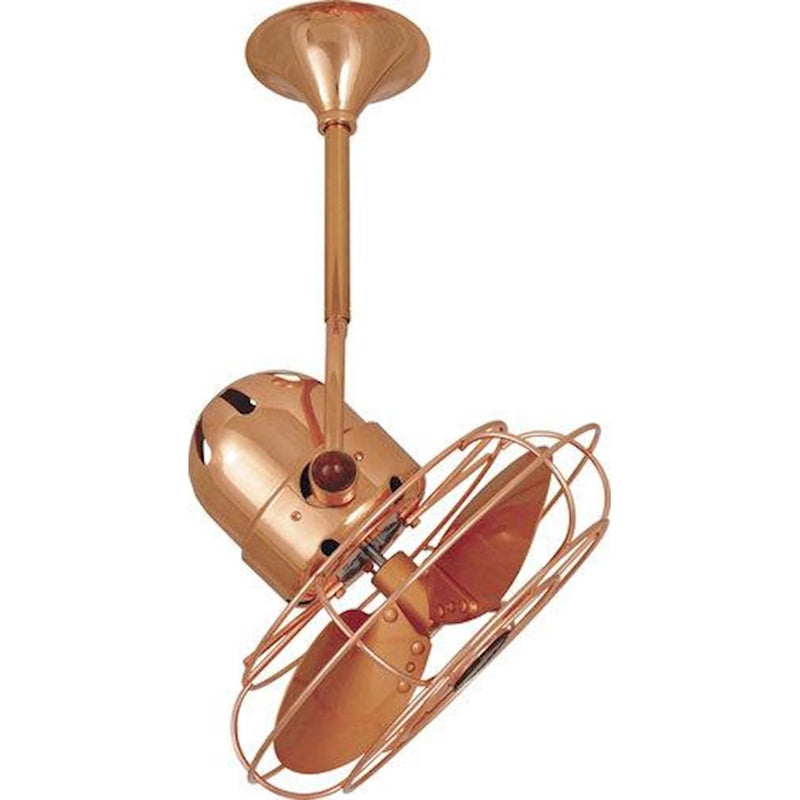Matthews Fan Company Bianca Directional 13in Ceiling Fan | Brushed Copper and Metal | Covered Patio & Veranda | 13 x 13 x 13 in | Model BD-BRCP-MTL