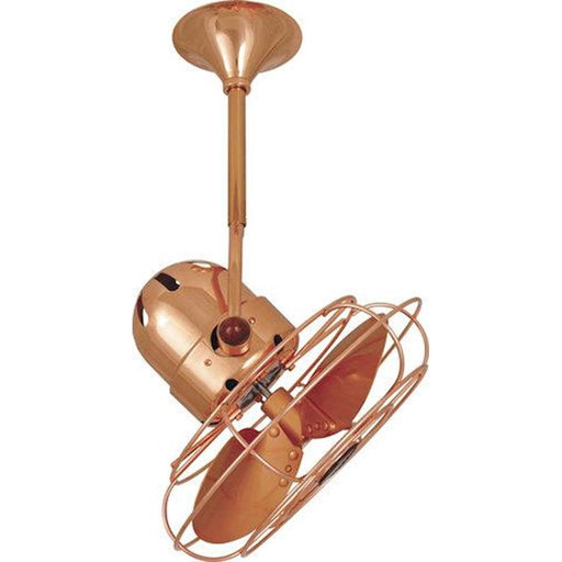 Matthews Fan Company Bianca Directional 13in Ceiling Fan | Brushed Copper and Metal | Covered Patio & Veranda | 13 x 13 x 13 in | Model BD-BRCP-MTL