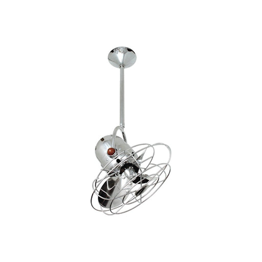 Matthews Fan Company Bianca Directional 13in Ceiling Fan | Chrome and Metal Blades | Bedroom & Living Room | 13 x 13 x 13 in | Model BD-CR-MTL