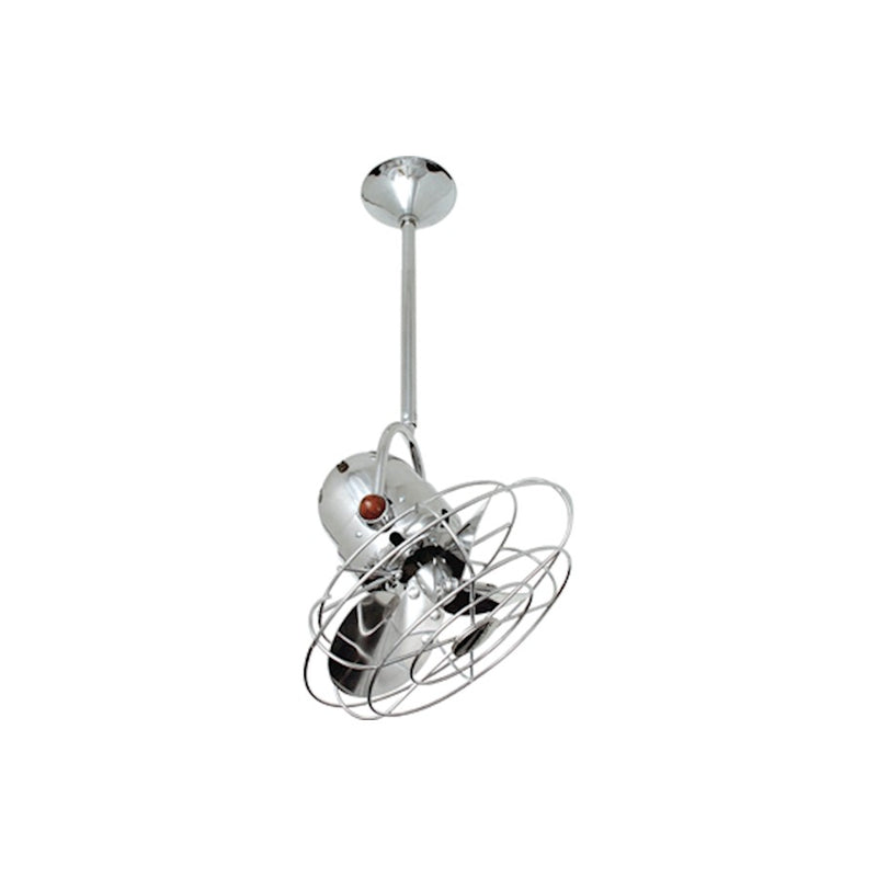 Matthews Fan Company Bianca Directional 13in Ceiling Fan | Chrome and Metal Blades | Indoor & Covered Patio | 13 x 13 x 13 in | Model BD-CR-MTL-DAMP