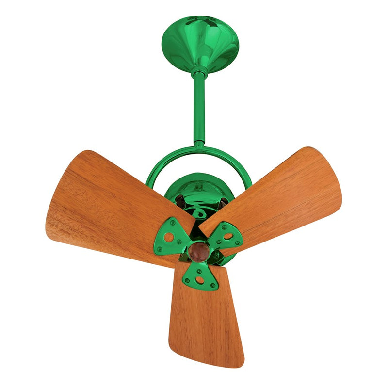 Matthews Fans Bianca Direcional 16in 3-Blade Ceiling Fan | Contemporary Esmeralda and Mahogany Wood | Bedroom & Covered Patio | Model BD-GREEN-WD