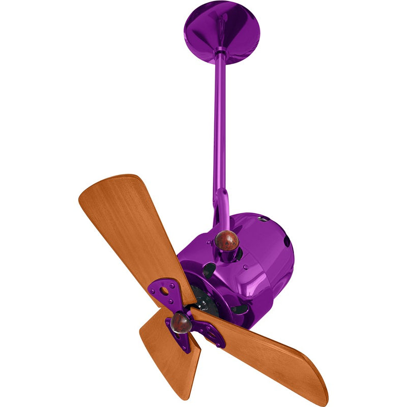 Matthews Fans Bianca Direcional 16in 3-Blade Ceiling Fan | Contemporary Ametista and Mahogany | Bedroom & Covered Patio | Model BD-LTPURPLE-WD
