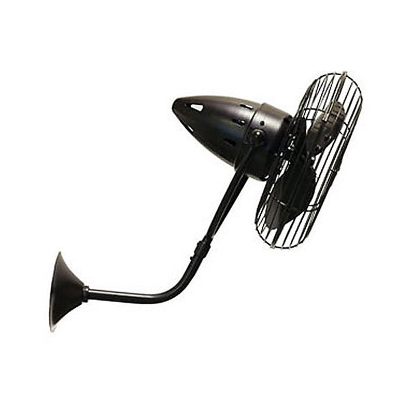 Matthews Fans Bruna Parede 13in 3-Blade Directional Wall Fan | Industrial Black Nickel and Metal | Covered Patio & Sunroom | Model BP-BKN-MTL