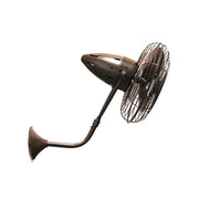 Matthews Fan Bruna Parede 13in Directional Wall Fan | Industrial Bronzette Cast Aluminum | Bedroom & Office Airflow | 13 x 21 in | Model BP-BZZT-MTL