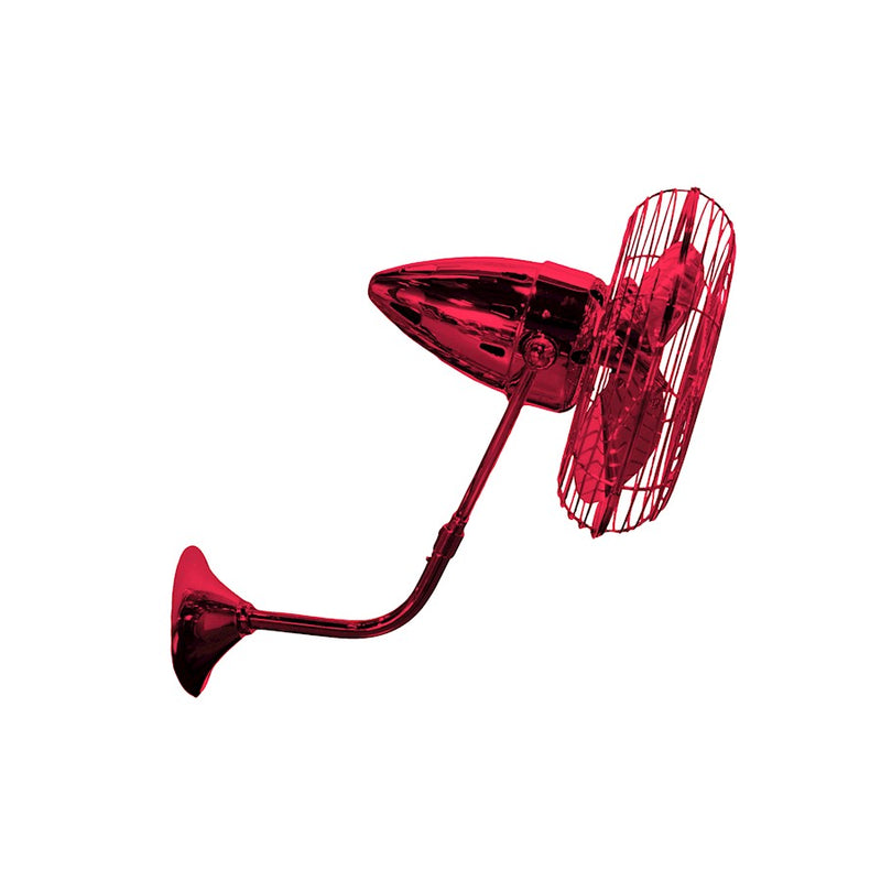 Matthews Fans Bruna Parede 19in Directional Wall Fan | Contemporary Rubi Metal | Bedroom & Living Room Airflow | 21 x 13 in | Model BP-RED-MTL