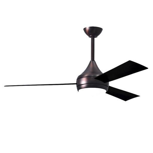 Matthews Fans Donaire 52in 1-Light Ceiling Fan | Brushed Bronze and Matte Black ABS Blades | Coastal Wet Locations | 52 x 52 x 9 in | Model DA-BB-BK