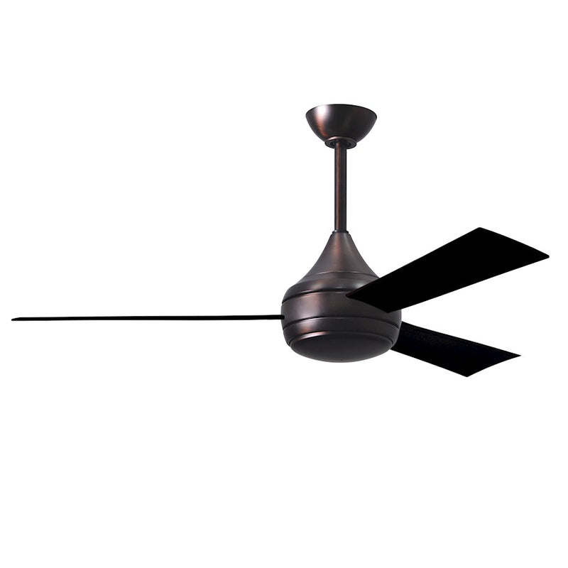 Matthews Fans Donaire 52in 1-Light Ceiling Fan | Brushed Bronze and Matte Black ABS Blades | Coastal Wet Locations | 52 x 52 x 9 in | Model DA-BB-BK