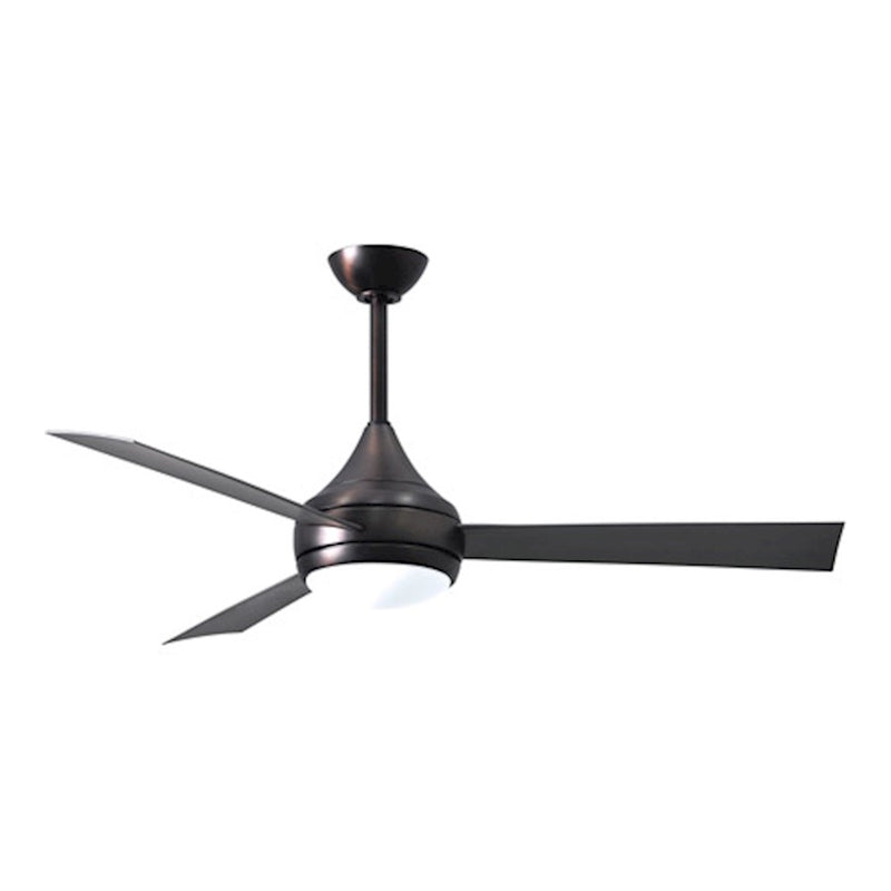 Matthews Fans Donaire 52in 1-Light Ceiling Fan | Brushed Bronze and Brushed Stainless ABS Blades | Coastal Wet Locations | Model DA-BB-BS