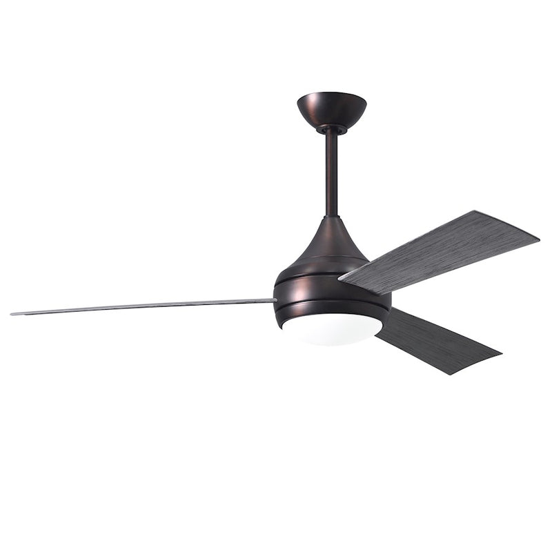Matthews Fans Donaire 52in 1-Light Ceiling Fan | Brushed Bronze and Barnwood ABS Blades | Coastal Wet Locations | 52 x 52 x 9 in | Model DA-BB-BW