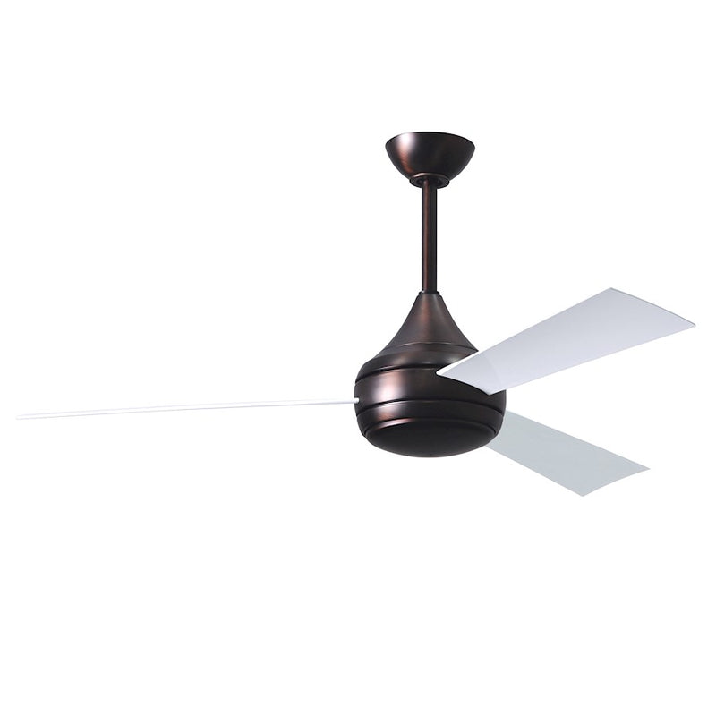 Matthews Fans Donaire 52in 1-Light Ceiling Fan | Brushed Bronze and Gloss White ABS Blades | Coastal Wet Locations | 52 x 52 x 9 in | Model DA-BB-WH