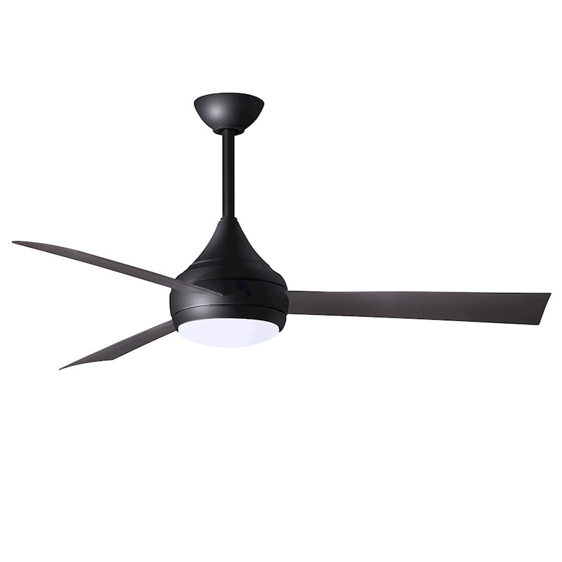 Matthews Fans Donaire 52in 1-Light Ceiling Fan | Contemporary Matte Black and Brushed Bronze ABS Blades | Coastal Wet Location | Model DA-BK-BB