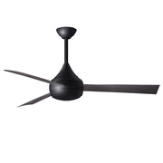 Matthews Fans Donaire 52in 1-Light Ceiling Fan | Contemporary Matte Black and Brushed Bronze ABS Blades | Coastal Wet Location | Model DA-BK-BB