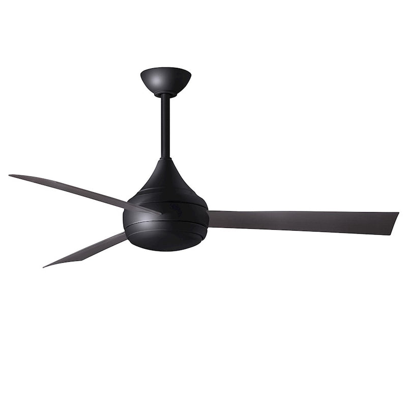Matthews Fans Donaire 52in 1-Light Ceiling Fan | Contemporary Matte Black and Brushed Bronze ABS Blades | Coastal Wet Location | Model DA-BK-BB
