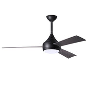 Matthews Fans Donaire 52in 1-Light Ceiling Fan | Contemporary Matte Black and Brushed Bronze ABS Blades | Coastal Wet Location | Model DA-BK-BB