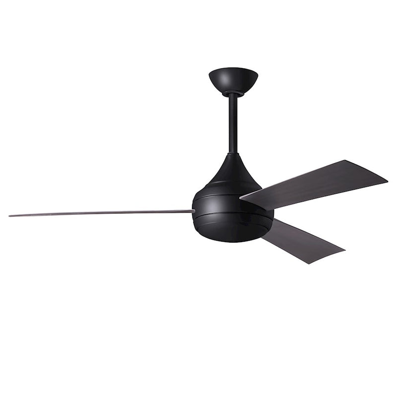 Matthews Fans Donaire 52in 1-Light Ceiling Fan | Contemporary Matte Black and Brushed Bronze ABS Blades | Coastal Wet Location | Model DA-BK-BB
