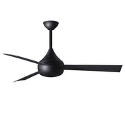 Matthews Fans Donaire 52in 1-Light Ceiling Fan | Contemporary Matte Black ABS Blades | Coastal Wet Location | 52 x 52 x 9 in | Model DA-BK-BK