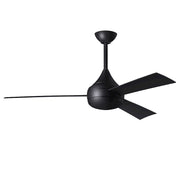 Matthews Fans Donaire 52in 1-Light Ceiling Fan | Contemporary Matte Black ABS Blades | Coastal Wet Location | 52 x 52 x 9 in | Model DA-BK-BK