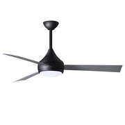 Matthews Fans Donaire 52in 1-Light Ceiling Fan | Contemporary Matte Black and Silver ABS Blades | Coastal Wet Location | Model DA-BK-BS