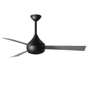 Matthews Fans Donaire 52in 1-Light Ceiling Fan | Contemporary Matte Black and Silver ABS Blades | Coastal Wet Location | Model DA-BK-BS