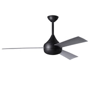 Matthews Fans Donaire 52in 1-Light Ceiling Fan | Contemporary Matte Black and Silver ABS Blades | Coastal Wet Location | Model DA-BK-BS