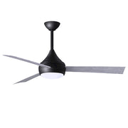 Matthews Fans Donaire 52in 1-Light Ceiling Fan | Contemporary Matte Black and Barnwood Tone ABS Blades | Coastal Wet Location | Model DA-BK-BW