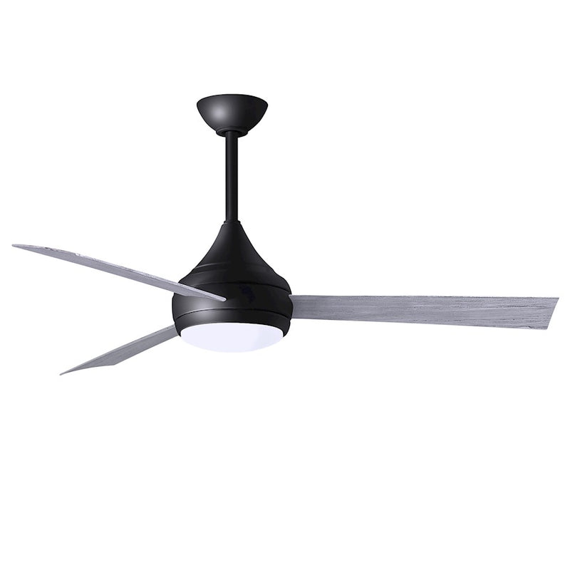 Matthews Fans Donaire 52in 1-Light Ceiling Fan | Contemporary Matte Black and Barnwood Tone ABS Blades | Coastal Wet Location | Model DA-BK-BW