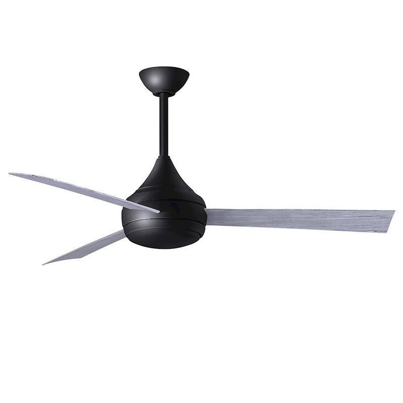 Matthews Fans Donaire 52in 1-Light Ceiling Fan | Contemporary Matte Black and Barnwood Tone ABS Blades | Coastal Wet Location | Model DA-BK-BW