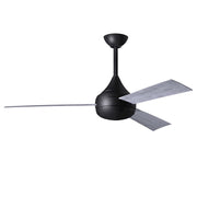 Matthews Fans Donaire 52in 1-Light Ceiling Fan | Contemporary Matte Black and Barnwood Tone ABS Blades | Coastal Wet Location | Model DA-BK-BW