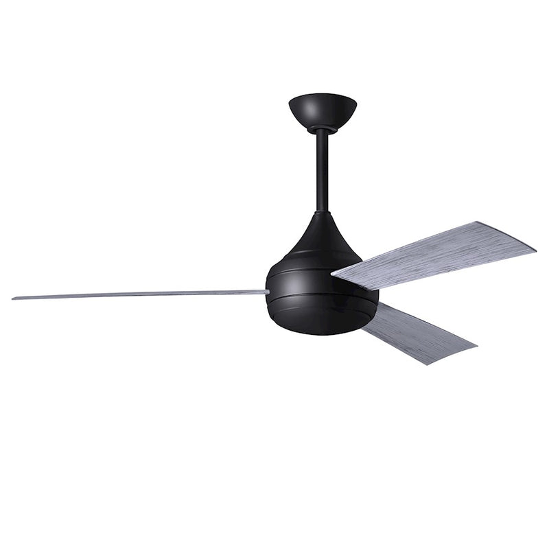 Matthews Fans Donaire 52in 1-Light Ceiling Fan | Contemporary Matte Black and Barnwood Tone ABS Blades | Coastal Wet Location | Model DA-BK-BW