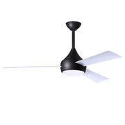 Matthews Fans Donaire 52in 1-Light Ceiling Fan | Contemporary Matte Black and Gloss White ABS | Coastal Wet Location | 52 x 52 x 9 in | Model DA-BK-WH