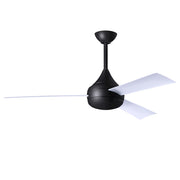 Matthews Fans Donaire 52in 1-Light Ceiling Fan | Contemporary Matte Black and Gloss White ABS | Coastal Wet Location | 52 x 52 x 9 in | Model DA-BK-WH