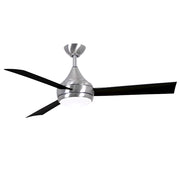 Matthews Fans Donaire 52in 1-Light Ceiling Fan | Contemporary Brushed Stainless and Matte Black ABS | Coastal Wet Location | Model DA-BS-BK