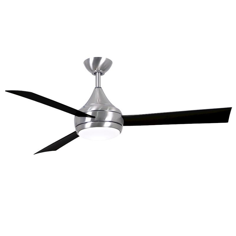 Matthews Fans Donaire 52in 1-Light Ceiling Fan | Contemporary Brushed Stainless and Matte Black ABS | Coastal Wet Location | Model DA-BS-BK