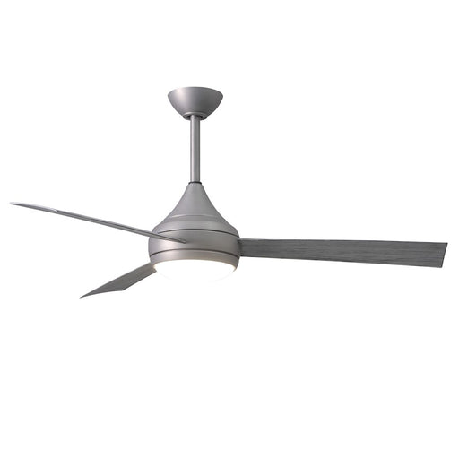 Matthews Fans Donaire 52in 1-Light LED Ceiling Fan | Brushed Stainless and Barnwood ABS Blades | Wet Location Coastal & Covered | Model DA-BS-BW