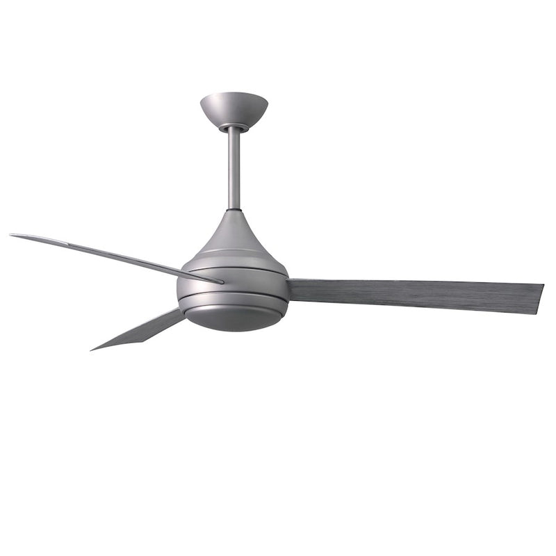 Matthews Fans Donaire 52in 1-Light LED Ceiling Fan | Brushed Stainless and Barnwood ABS Blades | Wet Location Coastal & Covered | Model DA-BS-BW