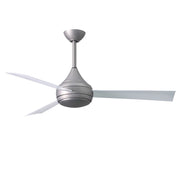 Matthews Fans Donaire 52in 1-Light LED Ceiling Fan | Brushed Stainless and Gloss White ABS Blades | Wet Location Coastal & Covered | Model DA-BS-WH