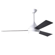 Matthews Fans Donaire 52in 1-Light LED Ceiling Fan | Gloss White and Brushed Bronze ABS Blades | Wet Location Coastal & Covered | Model DA-WH-BB