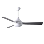 Matthews Fans Donaire 52in 1-Light LED Ceiling Fan | Gloss White and Brushed Bronze ABS Blades | Wet Location Coastal & Covered | Model DA-WH-BB