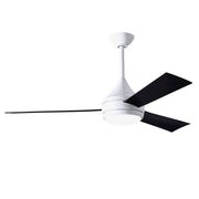 Matthews Fans Donaire 52in 1-Light LED Ceiling Fan | Gloss White and Matte Black ABS Blades | Wet Location Coastal & Covered Patio | Model DA-WH-BK
