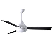 Matthews Fans Donaire 52in 1-Light LED Ceiling Fan | Gloss White and Matte Black ABS Blades | Wet Location Coastal & Covered Patio | Model DA-WH-BK