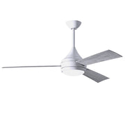 Matthews Fans Donaire 52in 1-Light LED Ceiling Fan | Contemporary Gloss White and Barnwood ABS Blades | Covered Patio & Sunroom | Model DA-WH-BW