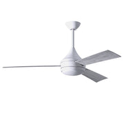 Matthews Fans Donaire 52in 1-Light LED Ceiling Fan | Contemporary Gloss White and Barnwood ABS Blades | Covered Patio & Sunroom | Model DA-WH-BW
