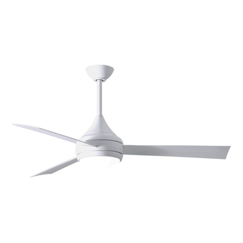 Matthews Fans Donaire 52in 1-Light LED Ceiling Fan | Contemporary Gloss White ABS Blades | Covered Patio & Sunroom | 52 x 52 x 9 in | Model DA-WH-WH