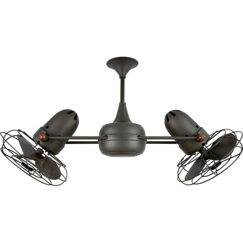Matthews Fans Duplo-Dinamico 39in Rotational Ceiling Fan | Contemporary Black Nickel Cast Aluminum | Covered Patio & Sunroom | Model DD-BKN-MTL